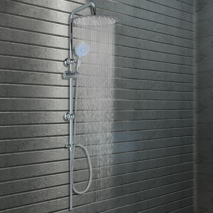 vidaXL Douchekoppenset dubbel met handdouche roestvrij staal, Doe-het-zelf en Bouw, Sanitair, Nieuw, Verzenden