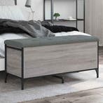 vidaXL Opbergbankje 102x42x45 cm bewerkt hout grijs sonoma, Verzenden, Nieuw