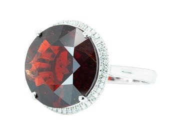 Bague - 14 carats Or blanc, Rouge vif et intense (Birmanie,