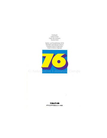 1976 PORSCHE 924 KLEURENKAART BROCHURE, Ophalen of Verzenden