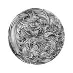 2-delige set zilveren munten Yin Yang antieke afwerking