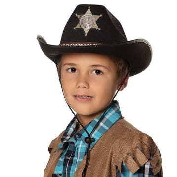 Cowboyhoed Kind Zwart, Verzenden, Nieuw