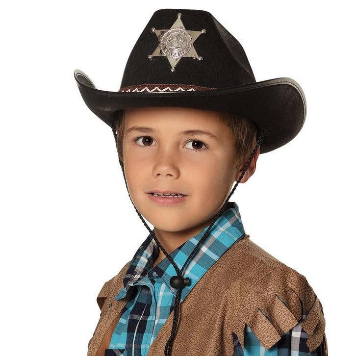 Cowboyhoed Kind Zwart, Hobby en Vrije tijd, Feestartikelen, Nieuw, Verzenden