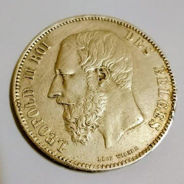 België. Leopold II. 5 Francs 1868 (Zonder minimumprijs), Postzegels en Munten