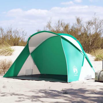 vidaXL Strandtent 2-persoons pop-up waterdicht zeegroen, Caravans en Kamperen, Tenten, Verzenden, Nieuw