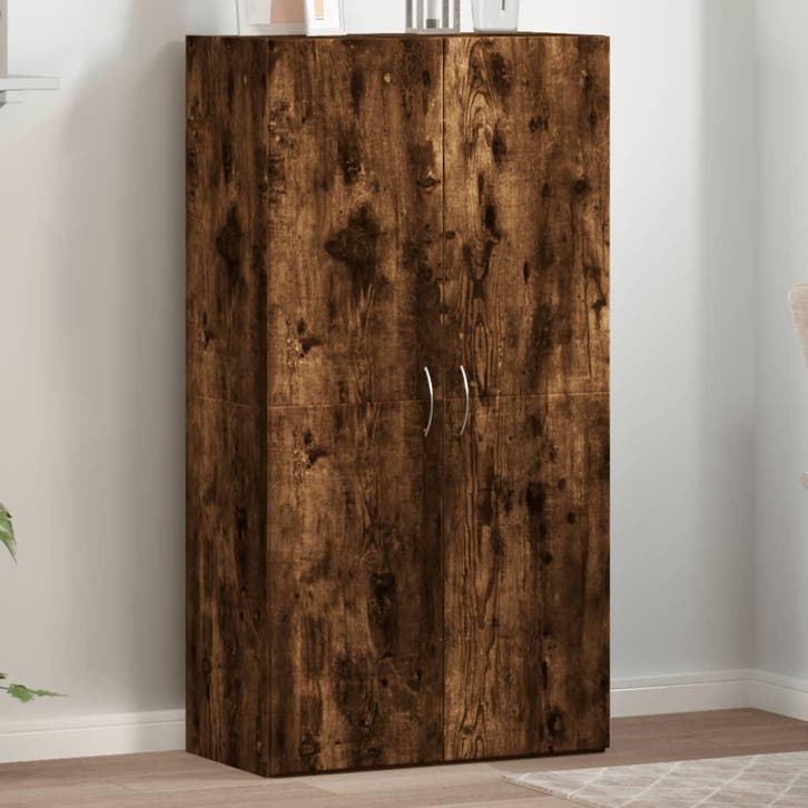 vidaXL Archiefkast 60x32x115 cm bewerkt hout gerookt, Huis en Inrichting, Kasten | Overige, Nieuw, Verzenden