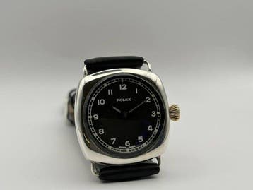 Rolex - Vintage Solid Silver Case trench style watch c.
