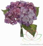 Hortensia Hydrangea Boeketje Purple Zijdenbloem 5 stuks, Nieuw