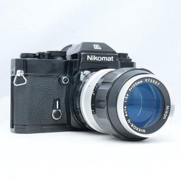 Nikon Nikomat EL Black + Nikkor-Q Auto 135mm F3.5 Analoge, Nieuw