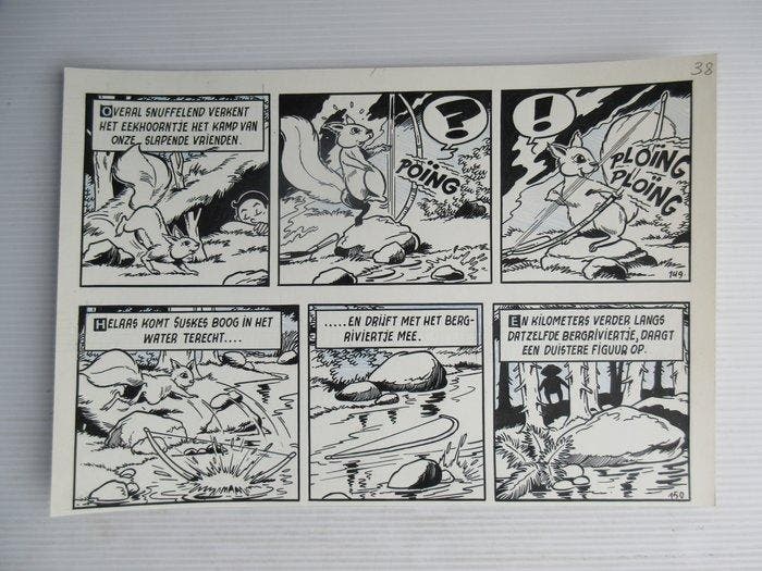 Paul Geerts - 1 Original page - Suske en Wiske - Het ros, Boeken, Stripverhalen