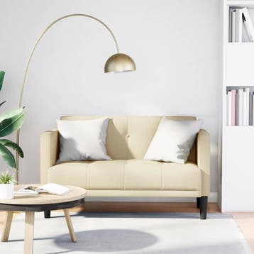 vidaXL Loveseat bank / zetel Crème 111 cm Stof, Verzenden, Nieuw