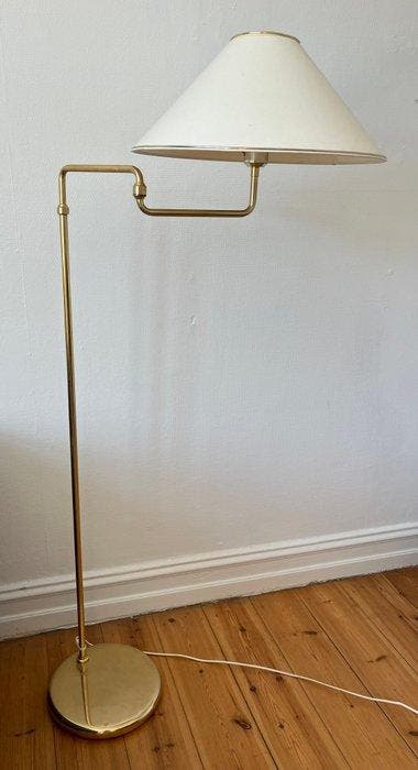 Staande lamp - Messing, Metaal, Textiel, Antiquités & Art, Antiquités | Éclairage
