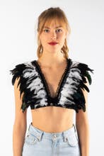 Top met Veren Zwart Wit XS S M Verentop Pak Heks Topje Veert, Ophalen of Verzenden, Nieuw