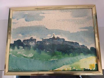 Domenico Cantatore (1906-1998) - Paesaggio in verde, Antiek en Kunst, Kunst | Schilderijen | Modern