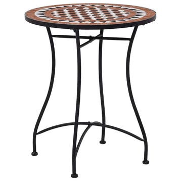 vidaXL Bistrotafel mozaïek 60 cm keramiek bruin, Verzenden