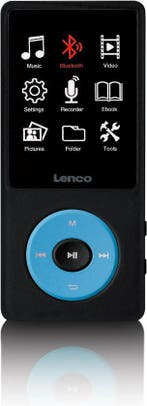 MP3 Speler met Bluetooth - Inc. 8GB SD - Blauw - Lenco - XEM, Audio, Tv en Foto, Mp3-spelers | Overige merken, Verzenden, Nieuw