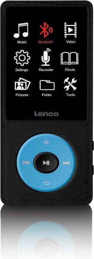 MP3 Speler met Bluetooth - Inc. 8GB SD - Blauw - Lenco - XEM, Audio, Tv en Foto, Mp3-spelers | Overige merken, Nieuw, Verzenden
