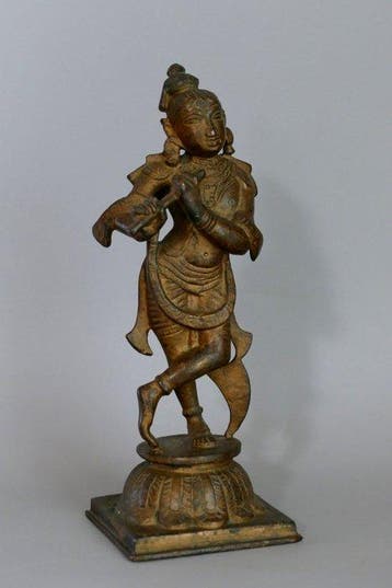 Heer Krishna - Brons - India - 19e-20e eeuw