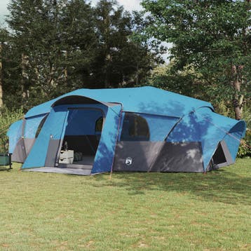vidaXL Gezinstent met regenhoes waterdicht 18-persoons Blauw, Verzenden, Nieuw