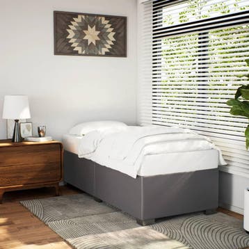 vidaXL Bedframe kunstleer grijs 100x200 cm, Verzenden