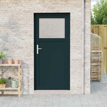 vidaXL Zij-ingang deur 98 x 198 cm PVC Antraciet, Doe-het-zelf en Bouw, Deuren en Vliegenramen, Verzenden, Nieuw