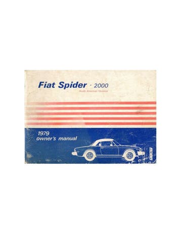 1979 FIAT SPIDER 2000 USA INSTRUCTIEBOEKJE ENGELS, Ophalen of Verzenden