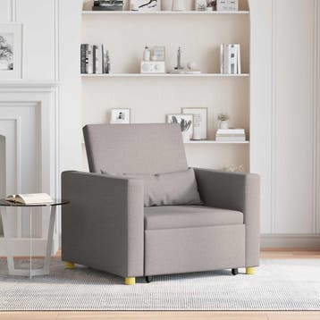 vidaXL Uittrekbare slaapbank eenpersoons Taupe Stof, Verzenden, Nieuw