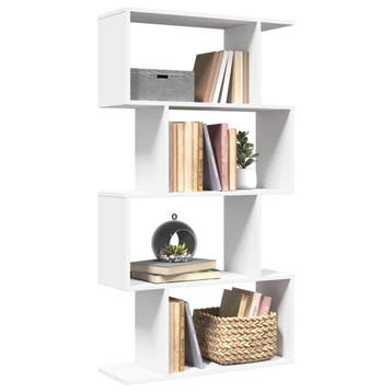 vidaXL Kamerverdeler Boekenkast 4-laags Wit 70x24x129 cm, Verzenden, Nieuw