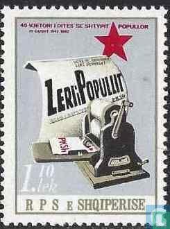 Albanië - 40 jaar partijkrant  - 1982, Verzenden