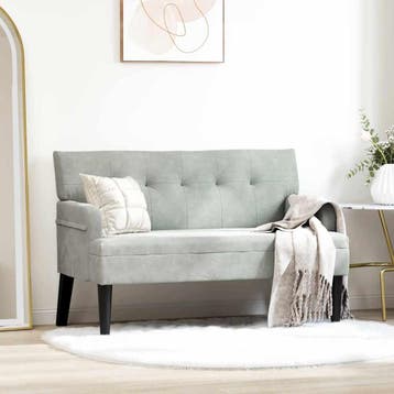 vidaXL Chesterfield Bank Lichtgrijs 112 x 65,5 x 75 cm, Verzenden, Nieuw