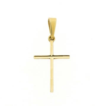 Gouden hanger van een kruis (Hanger of bedel), Ophalen of Verzenden, Gebruikt, Goud, Overige merken