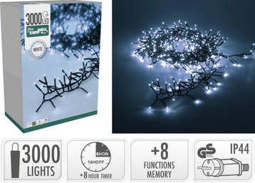 2dekans | Treecluster – Kerstboomverlichting 3000 LED – Wit, Diversen, Kerst, Ophalen of Verzenden, Nieuw