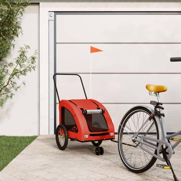 vidaXL Hondenfietstrailer oxford stof en ijzer oranje en, Dieren en Toebehoren, Verzenden, Nieuw