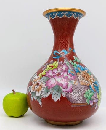 Vase - Émail, Bronze, Laiton - Chine - Vase chinois