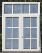 pvc raam , chassis , venster 119 x 160 creme /betongrijs, Doe-het-zelf en Bouw, Raamkozijnen en Schuifdeuren, 75 tot 150 cm, Kunststof