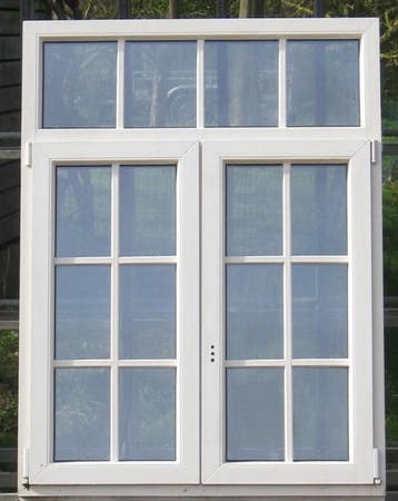 pvc raam , chassis , venster 119 x 160 creme /betongrijs, Ophalen of Verzenden, Raamkozijn