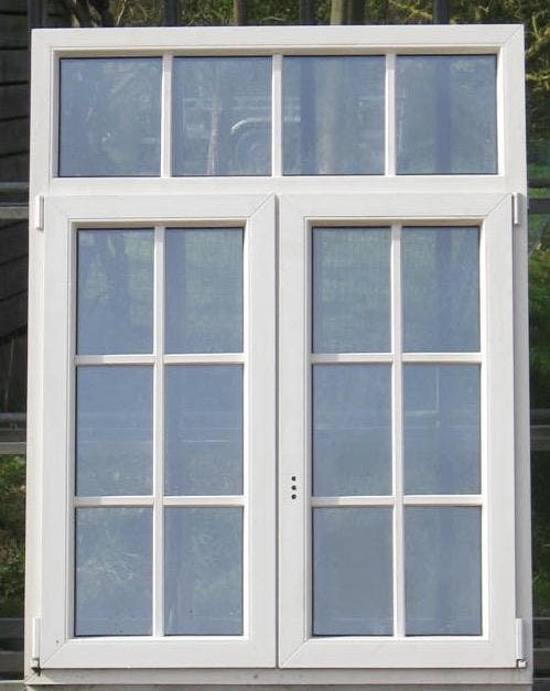 pvc raam , chassis , venster 119 x 160 creme /betongrijs, Doe-het-zelf en Bouw, Raamkozijnen en Schuifdeuren, Inclusief glas, Nieuw