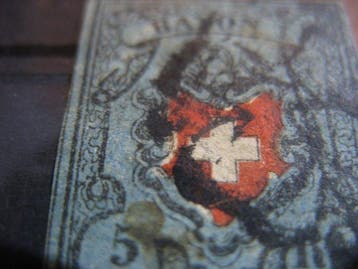 Zwitserland - Rayon I MiNr. 7 met kruiszetting