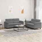 vidaXL 2-delige Loungeset met kussens microvezelstof, Verzenden, Nieuw