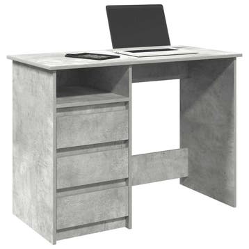 vidaXL Bureau 102x50x75 cm bewerkt hout betongrijs, Verzenden, Nieuw