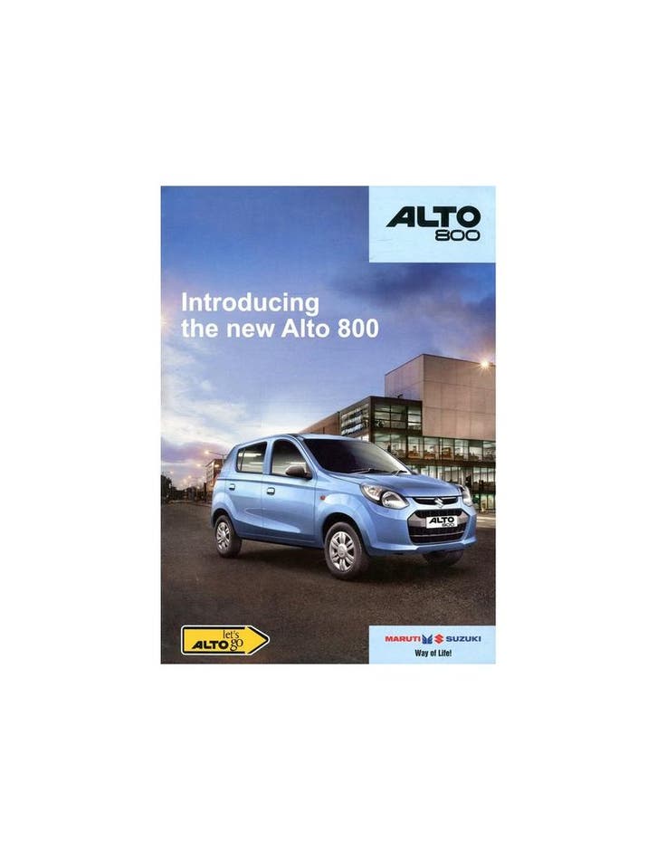 2014 MARUTI SUZUKI ALTO 800 BROCHURE ENGELS, Boeken, Auto's | Folders en Tijdschriften