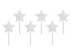 Cupcake Toppers Ster Zilver 6st, Verzenden, Nieuw