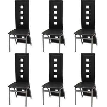 vidaXL Eetkamerstoelen 6 st kunstleer zwart, Verzenden, Nieuw