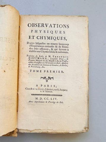 Frederic Hoffmann - Observations physiques et chymiques -