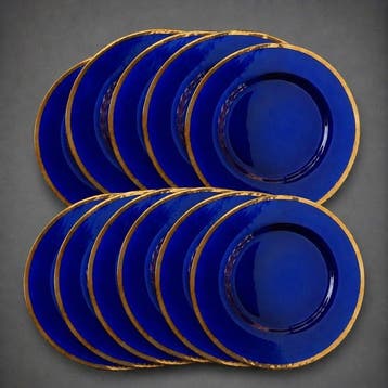 Onderbord (10) - Kobaltblauw - pate de verre