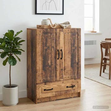 vidaXL Dressoir met lade Oud hout 66 x 34,5 x 92 cm Bewerkt, Huis en Inrichting, Verzenden, Nieuw