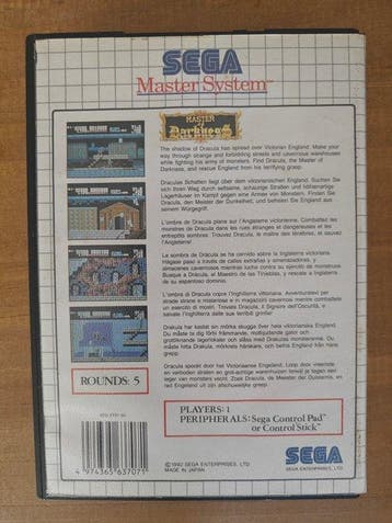 Sega - Master System - Master of Darkness - Videogame - In, Nieuw