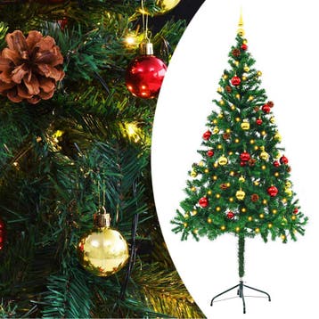 vidaXL Kunstkerstboom met verlichting en kerstballen 180 cm, Verzenden