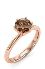 Ring - 14 karaat Roségoud - 1.02ct. tw. Bruin Diamant