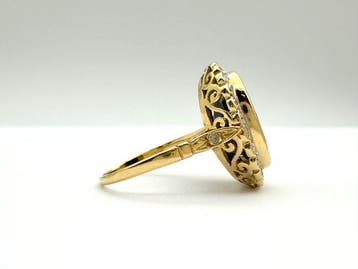 Bague - 18 carats Or jaune - 4.84ct. tw. Saphir - Diamant